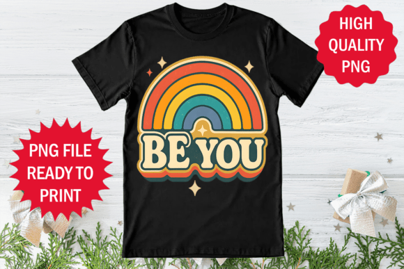 Be You Retro Vintage T-shirt Design Png: Graphics and Freebies