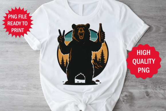 Bear Adventure with Beer Drink Design