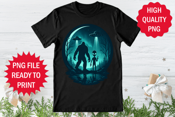 Bigfoot and Alien Design Clipart Png: Graphics for Local Business