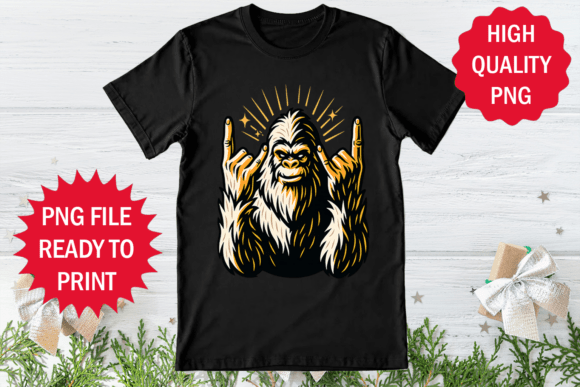 Bigfoot Rock Style Design Shirt Clipart: Graphics & Freebies for Creative Publishing