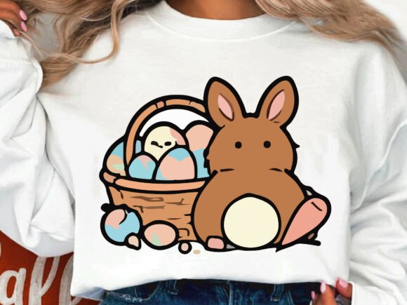 Chubby Easter Bunny Sweatshirt PNG Graphics