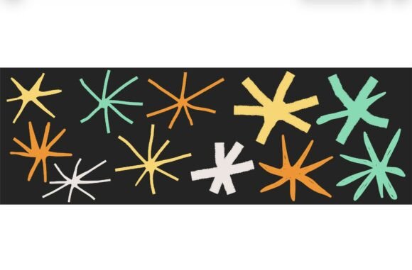 Colorful Minimalist Star Silhouettes Graphics