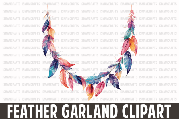 Feather Garland Clipart PNG: Graphics & Freebies