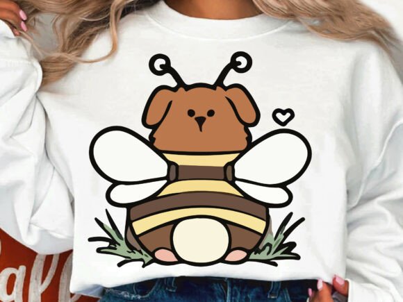 Funny Bee Dog Mashup Sweatshirt PNG Graphics