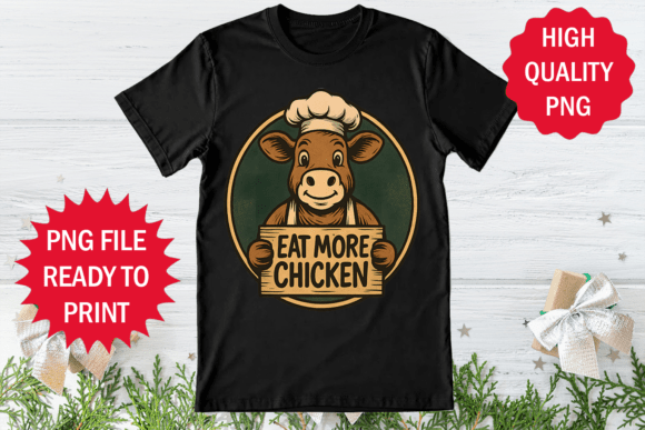 Funny Eat More Chicken Design Png Art