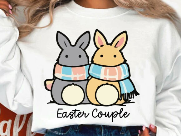 Happy Easter Couple Sweatshirt PNG Graphics