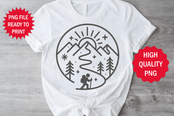 Hill Adventure Pine Tree Line Art Design Graphics