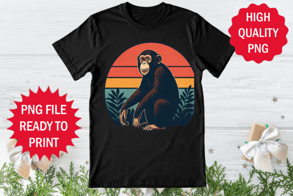 Monkey Retro Style Design Lover T-shirt