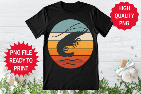 Prawn Fish Retro Vintage Design T-Shirt Graphics