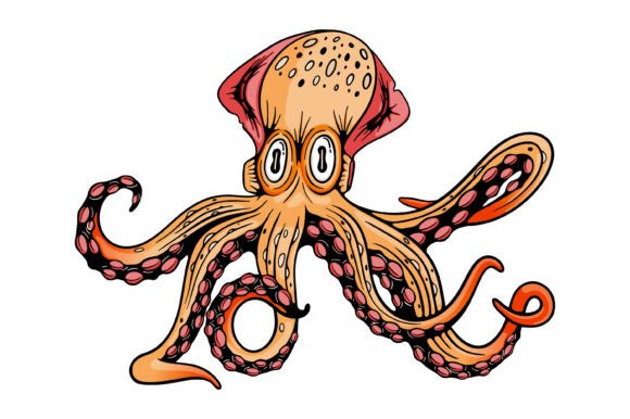 Scary Octopus Sea Monster Design Graphics