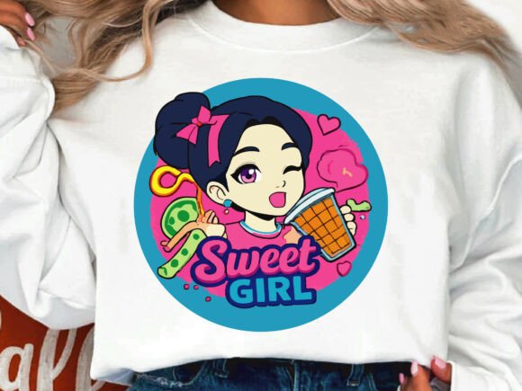 Sweet Girl Sweatshirt Png Design