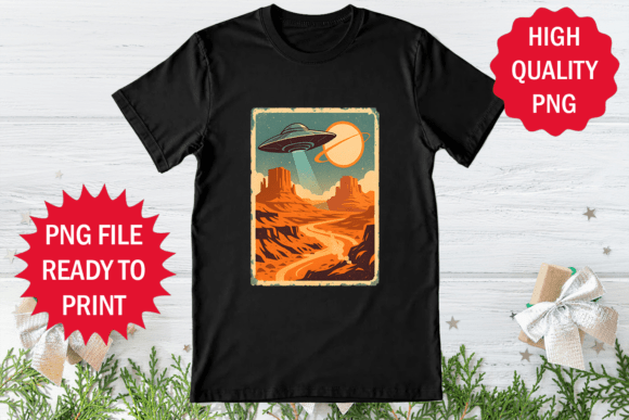 Western Photo of Ufo T-shirt Design Png